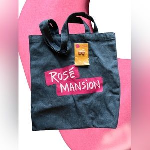Rose mansion tote bag and 14k gold collectible pin
